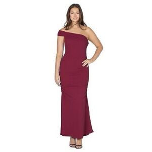 Lulus Burgundy One Shoulder Maxi Dress. XS. NWT.